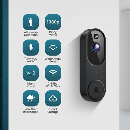 Smart Wireless Wifi Doorbell Camera Phone Door Ring Video Intercom Security Bell