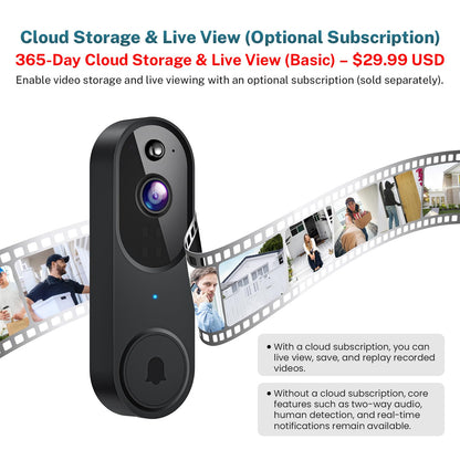 Smart Wireless Wifi Doorbell Camera Phone Door Ring Video Intercom Security Bell