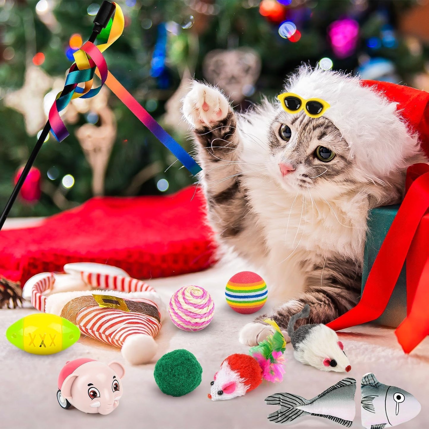 Cat Advent Calendar 2025 – 24pcs Christmas Toys for Cats