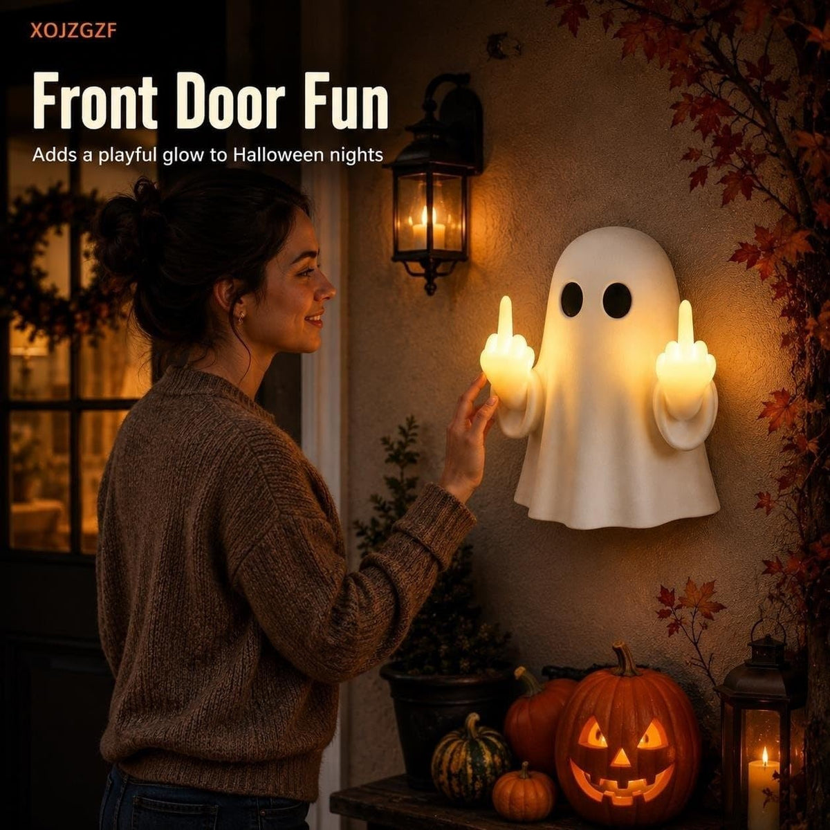 Cute Ghost Statue Holiday Night Lamp