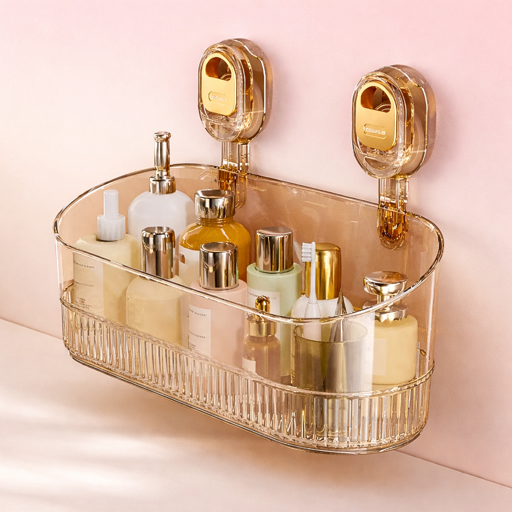 Luxurious Non Drill Bathroom Shelf Rack