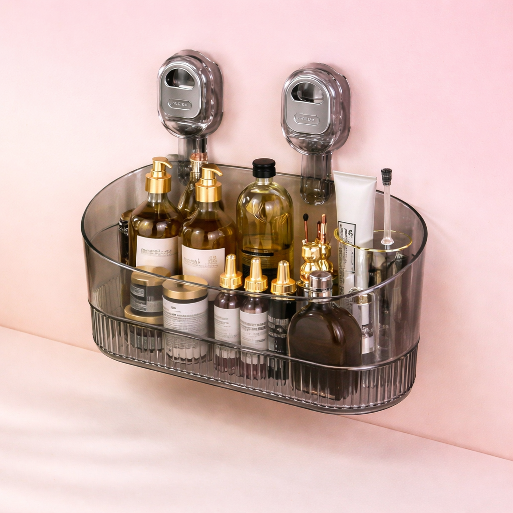 Luxurious Non Drill Bathroom Shelf Rack