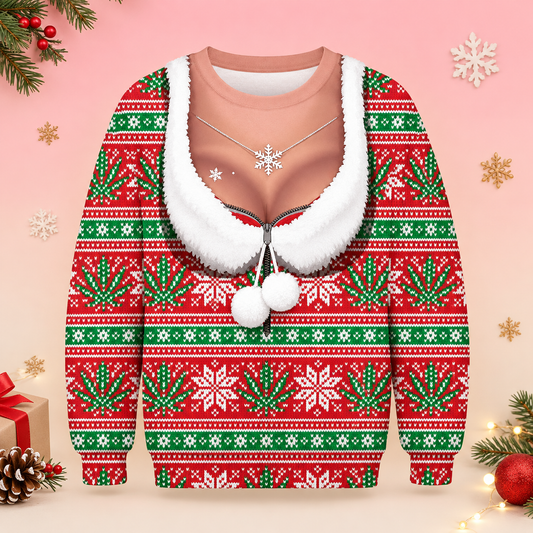 Funny Christmas Sweater 3D Muscle Print