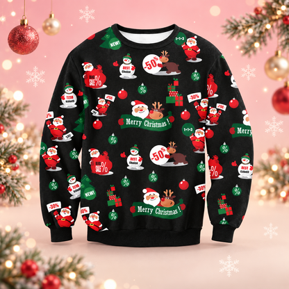 Funny Christmas Sweater 3D Muscle Print